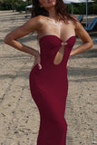 Elegant Strapless Maxi Dress