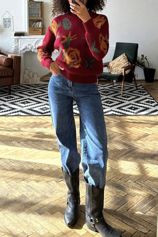 Floral Pattern Sweater