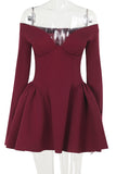 Off-Shoulder Flared Evening Dress