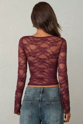 Long Sleeve Lace Blouse