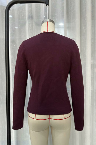Button-Accent V-Neck Cardigan