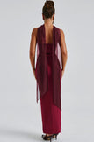 Strapless Evening Dress with Halter Neck