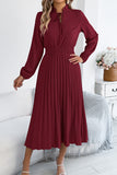 Pleated Midi Casual Dress