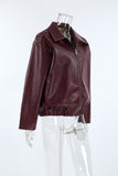 Chic Zip-Front Faux Leather Jacket