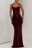 Halter Ruched Evening Gown