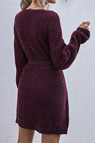 Belted Knit Casual Dress