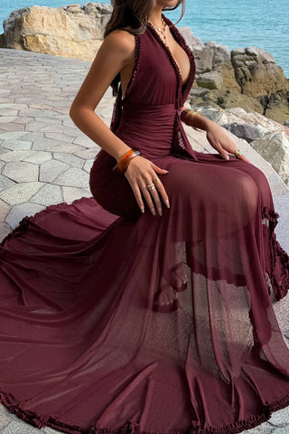 Elegant Ruched Maxi Dress