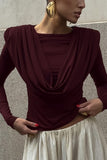 Draped Front Long Sleeve Top