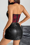 Lace Halter Neck Bustier Top