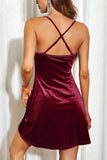 Strappy Velvet Casual Dress