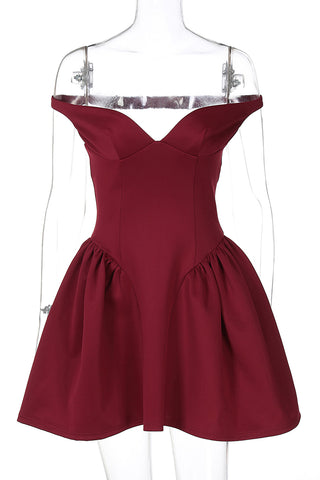 Off-Shoulder Evening Mini Dress