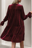 V-Neck Tiered Dress with Smocked Sleeves