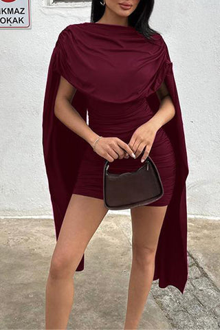Draped Cape Casual Dress