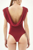 Draped Collar Bodysuit