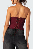 Strapless Mesh Bustier Top