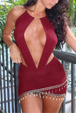 Halter Neck Cut-Out Casual Dress