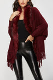 Fringed Shawl Collar Cardigan