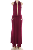Plunge Halter Evening Gown