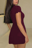 Elegant Keyhole Casual Dress