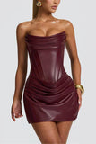Strapless Ruched Mini Dress