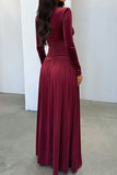 Plunge Neck Ruched Casual Dress