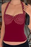 Polka Dot Halter Tank Top