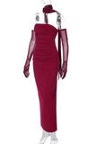 Strapless Evening Dress with Halter Neck