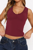 V-Neck Tank Top with Ruched Styling