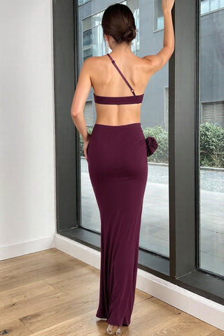 Dramatic Halter Evening Dress
