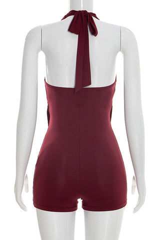Draped Halter Romper