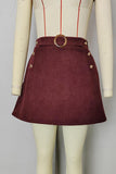Button-Accent Mini Skirt