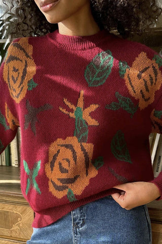 Floral Pattern Sweater