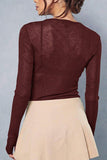 Elegant Long-Sleeve Sheer Blouse