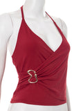 Halter Wrap Top with Buckle
