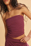 Strapless Striped Pants Set