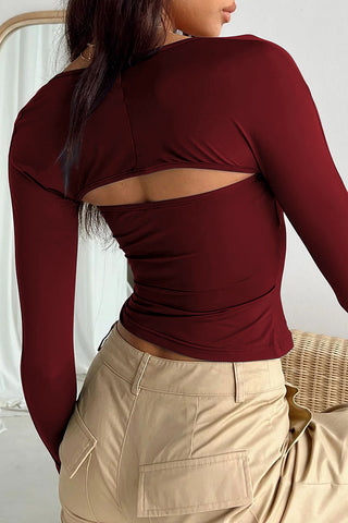 Off-Shoulder Long Sleeve T-Shirt