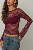 Long Sleeve Lace Blouse