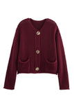 Textured Button-Front Cardigan