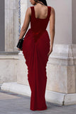 Draped Evening Gown with Fitted Bodice