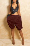 High-Waist Balloon Casual Shorts