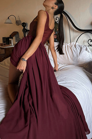 Elegant Evening Gown with Dramatic Slits
