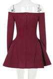 Off-Shoulder Flared Evening Dress