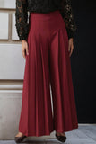 Wide-Leg Pleated Casual Pants