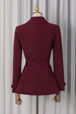 Buttoned Blazer with Waist Belt
