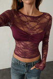 Long Sleeve Lace Blouse