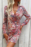Paisley Print Wrap Shirt Dress