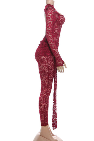 Elegant Lace Cut-Out Jumpsuit