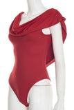 Draped Collar Bodysuit