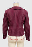 Button-Front Pinstripe Blouse