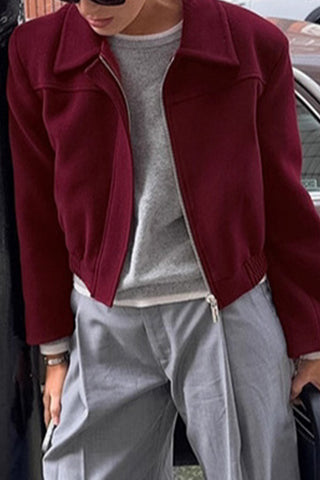 Zip-Front Cropped Jacket